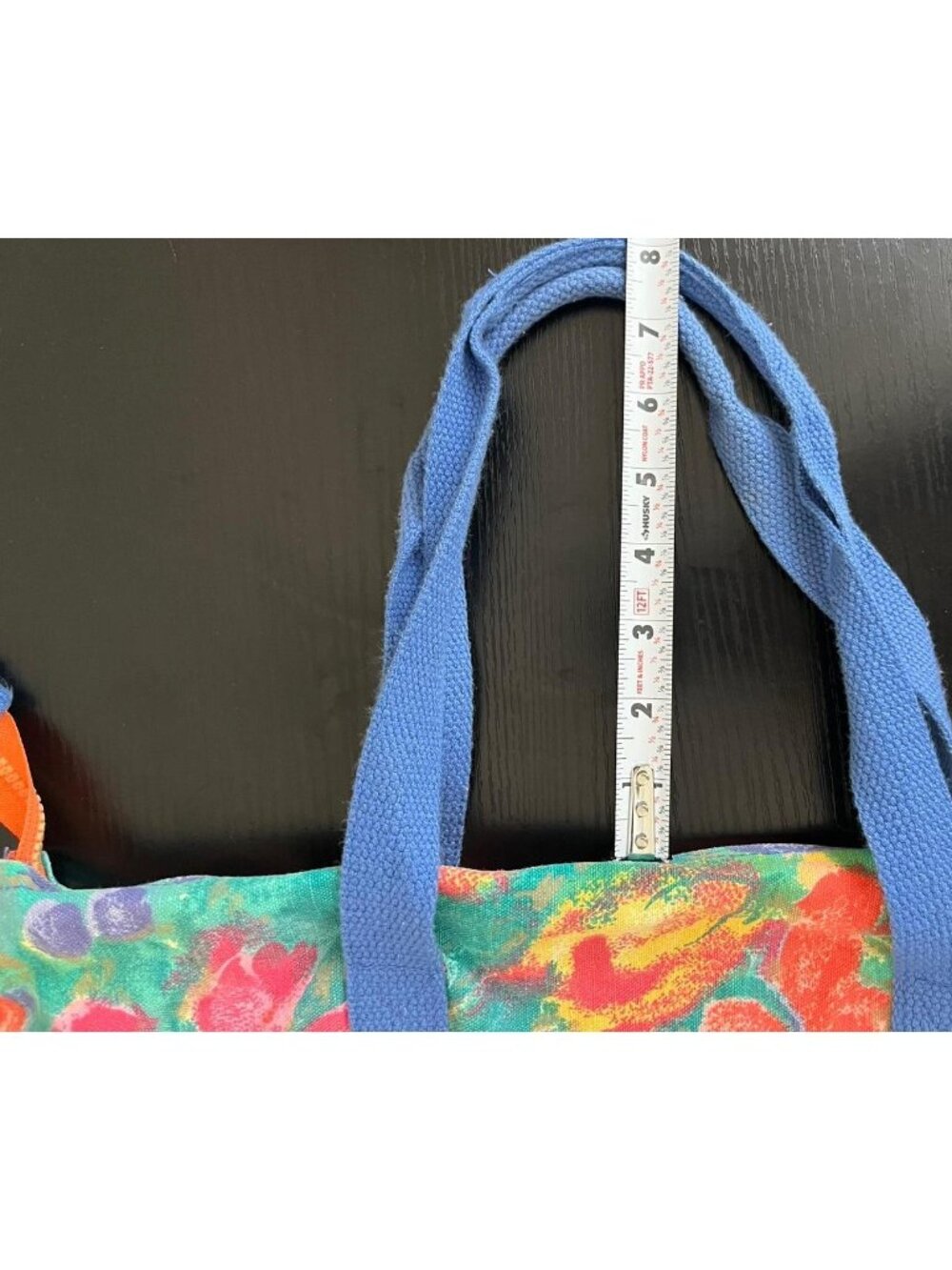 vintage 90s colorful floral boho granola beachy zip tote bag - Picture 7 of 7